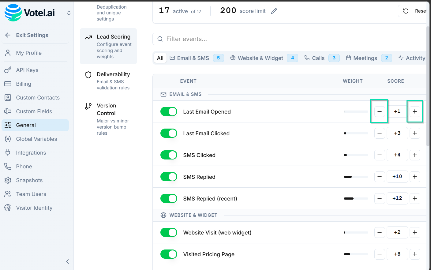 Customizing Score Values